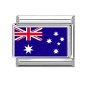 Italian modular charm link made of stainless steel featuring an Australian flag design - Australia Flag (M293885) / Australia