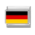 Italian style stainless steel link charm featuring the German flag for DIY bracelets - Germany Style