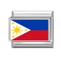 Module de bracelet italien en acier inoxydable avec motif du drapeau philippin - Drapeau Philippines (M293885) / Philippines
