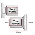 Silver Italian charm bracelet link in stainless steel with customizable engraving text - 14mm (Pair) / Silver