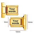 Customizable gold Italian charm link for modular bracelet with precise dimensions - 14mm (Pair) / Gold