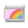 Italienisches Charm-Armband Glied mit Regenbogen-Motiv und poliertem Finish - Regenbogenstreifen (Bild 7)