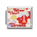 Italian modular charm featuring palm tree enamel and Follow Your Dreams engraving - Follow Your Dreams Palm Tree Style (M293887-16)
