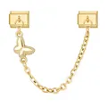 Italian style gold butterfly charm charm with modular stainless steel links and chain - Gold Butterfly Style