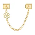 Italian charm link in gold stainless steel with a delicate hollow daisy flower pendant - Gold Six-Petal Flower Style