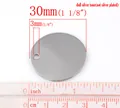 Gedetailleerde 30mm ronde roestvrijstalen hanger met afmetingen en gatgrootte markering - 30mm (10 Stuks/Verpakking) / Wit K/Zilver