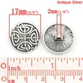 17mm antique silver metal buttons with celtic knot pattern for coats and shirts - Engraved Motif (17mm) / Antique Silver