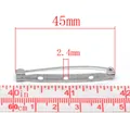 Macro view of 45mm silver brooch pin finding with 3-hole base for DIY jewelry making - Multi Hole Pin Base (B14304)