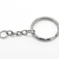 Polished silver 53mm flat split key ring with short chain link connectors - 30 Pieces/Pack (53mm) / White K/Silver
