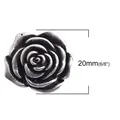Vintage silver flower metal button 20mm in diameter with rustic rose design - Antique Silver