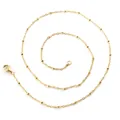 Polished 50cm golden 304 stainless steel beaded chain necklace with lobster clasp - Gold Plated