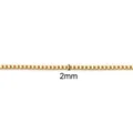 2mm gold-plated stainless steel box chain necklace with lobster clasp 60.5cm length - Standard Long / Gold