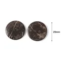 Detail view of 25mm brown coconut shell texture wooden buttons with two holes - 25mm (50 Pieces/Pack) / Brown