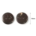 Detail of 13mm brown coconut shell buttons with natural wood grain and two-hole design - 13mm (Pack of 200) / Brown