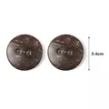 Brown coconut shell buttons with natural wood grain texture in 3.4cm size - 34mm (Pack of 30) / Brown