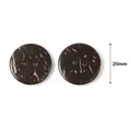 Deep brown 20mm coconut wood button with two holes and natural grain texture - 20mm (100 Pieces Pack) / Brown