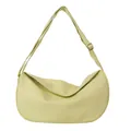 Light green crescent crossbody bag with adjustable strap in textured synthetic leather - Yellow