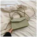Sage green pleated PU leather square handbag with adjustable shoulder strap - Green