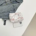 Pochette nuage blanche avec imprimés de paysages roses élégants et cordon serrage - Rose