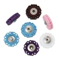 Botones de presión florales de nailon multicolor con centro metálico para costura DIY - Estilo de Flor de Ciruelo Mixto / 20 Sets (18mm)