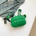Sac banane matelassé vert fluo en nylon à carreaux avec sangle réglable assortie - Vert
