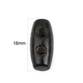 Botón de oliva negro de 16mm en madera con dos agujeros para cierre de abrigos - Forma de Oliva (16x7mm) / Paquete de 100 / Negro