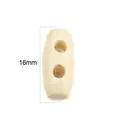 Botón de madera ovalado blanco crema de 16mm con dos agujeros para abrigos - Forma de Oliva (16x7mm) / Paquete de 100 / Color Natural