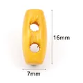 Botón de madera amarillo ovalado de dos agujeros para abrigos, 16mm x 7mm - Forma de Oliva (15x7mm) / Paquete de 100 / Marrón Amarillento