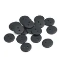 Classic round black resin buttons with two holes for shirts and sewing accessories - 15mm (200 Pieces/Pack) / Black