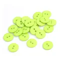 Neon green round 2-hole resin buttons with a smooth matte finish for shirts and DIY - 15mm (200 Pieces/Pack) / Green