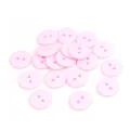 Light pink round resin buttons with two-hole design for sewing and DIY clothing - Pink
