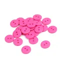 Polished rose pink round resin buttons with two holes for shirts and sewing crafts - Rose Red