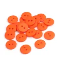 Polished bright orange resin round two-hole buttons for shirts and DIY sewing - Orange Red