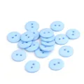 Sky blue round resin buttons with two holes for shirts and DIY sewing projects - Light Blue