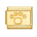 Maglia charm italiana con impronta di zampa dorata per bracciale personalizzabile - Zampa Concava / 1*0.9cm / Oro