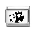 Charm modulare in acciaio inossidabile lucido con un simpatico design a forma di panda - Motivo Panda 7