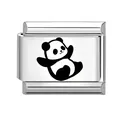 Charm modulare per bracciale in argento con simpatico panda a cartoni animati - Motivo Panda 11