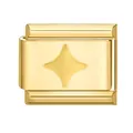 Module de breloque italienne en or poli avec un motif d'étoile à quatre branches - Losange Ajouré / Or