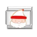 Italian modular charm featuring Santa Claus enamel design for personalized DIY bracelet - Santa Claus