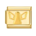 Maglia per bracciale italiano in acciaio inossidabile placcato oro con motivo angelo - Angelo / 1*0.9cm / Oro
