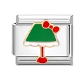 Italian charm link with Christmas tree design in green and red enamel for DIY bracelets - Table Lamp