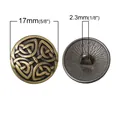 Antique bronze Celtic knot metal button with 17mm diameter and sewing loop detail - Antique Bronze