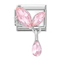 Eleganter Silberanhänger mit rosa Kristallen in Marquiseform für modularen Schmuck - Rosa Zirkon Schmetterling / 1 X 09 Cm [nicht Vorrätige Artikel Können Angefertigt Werden Mindestbestellmenge 100 Stück]
