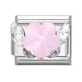 Italienisches Charm-Glied aus Edelstahl mit hellrosa Kristallblume für Armbänder - Rosa Zirkonia Blume / 1*09 Cm [nicht Vorrätig Mindestbestellmenge 100 Stück] Bitte Kontaktieren Sie Den Kundenservice Um Den Artikel In Den Bestand Aufzunehmen.