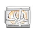 Italienisches Charm-Glied aus Edelstahl mit Champagner-Edelstein und Kaktus-Motiv - Edelstein / 1*09 Cm [nicht Vorrätig Mindestbestellmenge 100 Stück] Bitte Kontaktieren Sie Den Kundenservice Um Den Artikel In Den Bestand Aufzunehmen.