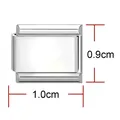 Maillon de charme italien en acier inoxydable, dimensions 0,9 cm de haut et 1,0 cm - Couleur Acier 1*0.9cm / Design Personnalisé