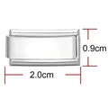 Maillon modulaire en acier inoxydable argent poli pour bracelets DIY, 2,0cm x 0,9cm - Couleur Acier 2*0.9cm / Design Personnalisé