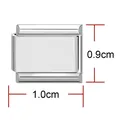 Maillon de charme en acier inoxydable pour bracelets modulaires, 1,0 cm par 0,9 cm - Acier Dépoli 1*0.9cm / Design Personnalisé