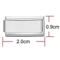Maillon de bracelet italien DIY en acier inoxydable argenté, taille 2,0 x 0,9 cm - Acier Dépoli 2*0.9cm / Design Personnalisé