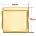 Maillon de bracelet italien modulaire en acier inoxydable doré, carré de 2,0 cm - Grand Carré / Or